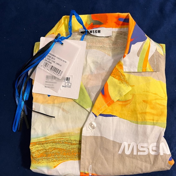 Brand new MSGM boys cotton shirt size 4 - Picture 1 of 2